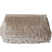 Декоративная тесьма с бахромой, беж, 5 м