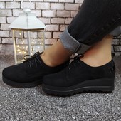 Туфли чёрные на небольшой удобной танкетке