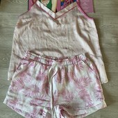 Атласная пижама с шортами