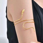 Тонкий браслет, манжет на передпліччя змія, медзолото