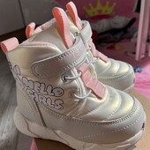 Дитячі зимові чоботи, дутіки, на овчині, 25 р, 13 см