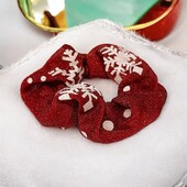 Новорічна гумка для волосся з люрексом