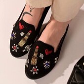 Женские туфли замшевые с камнями стразами 36р-23 см