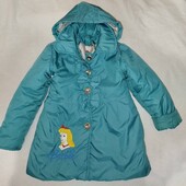 Бірюзова куртка- пальто для принцеси