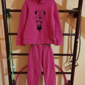 Красивий яскравий теплий костюм 134-140р +теплий реглан в подарунок, лосіни