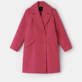 Класичне двобортне пальто малинового кольору