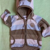 Флисовая капюшонка с ушками и удлиненной спинкой56 рр