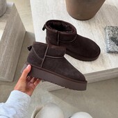 Шоколадні уггі платформа, натуральна замша, уггі шоколад 36,40