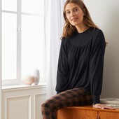 ♕ Сорочка з воланами, чорна від Tchibo, розмір наш 44-46(36/38 євро)