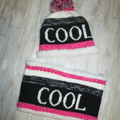 Комплект шапка та хомут для дівчинки 4-8 років