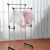 Вішалка на підлогу подвійна на коліщатках