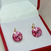 Очаровательные серьги с кристаллами Swarovski.Позолота 585 пробы 18К.