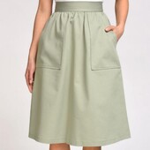 Бавовняна спідниця в пастельно зеленому кольорі