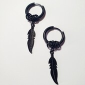 Круглые серьги перо перья