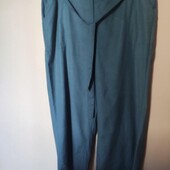 Плюс сайз темно бірюзові брюки з суміші бавовни