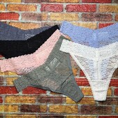 Арт.823 труси жіночі мереживні стрінги 6шт h&m євро розмір хл.