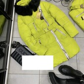 Пуховик куртка тепла, зимова 44/46. Якість!!! Лайм. Матовий.