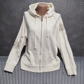 Симпатичная женская кофта/толстовка на молнии с вышивкой, р.44(евро)