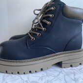 Чорні шкіряні жіночі ботинки черевики кожаные зимние ботинки