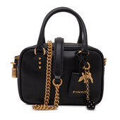 Pinko Mini Bowling Bag оригінал чорна шкіра античне золото