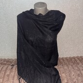 Нарядний шарф шаль з чорним люрексом