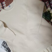 Структурований молочний джемпер з суміші вовни р.м