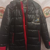 Нова тепла куртка підлітку.чорна 152-164р