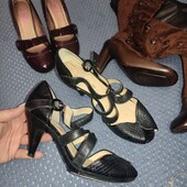 Clarks uk6 25.5см шкіряні босоніжки туфлі на підборах