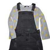 Джинсовий сарафан +лонг на 5-6років зріст 116