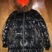 Зимова куртка для дівчинки з натуральним хутром на зріст 146 см