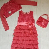 Красивое платье с болеро и сумочкою на девочку р р.98-104, новое