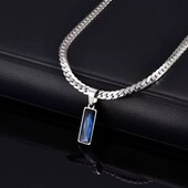 Ланцюжок, прямокутна підвіска, вставка скло. медсталь