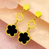 Сережки Stainless Steel нержавіюча сталь клевер конюшина