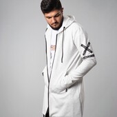 Чоловічий кардиган-кофта худі подовжений