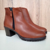 Шкіряні черевики, коричневі демі ботильйони на вузьку ногу, весна осінь, р. 38