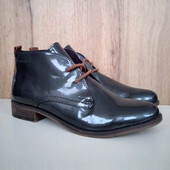 Сірі лаковані черевики, жіночі демі напівчеревики на низькому, осінь весна, р. 40