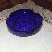 Не пропустите!!!!!❤️ Вантаж!!!!! Кобалевский пепельница тёмно синий резной стекло❤️Германия