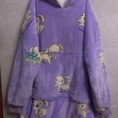 Женская очень теплая туника плед большого размера,отличного качества