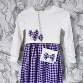 Тепленька сукня для дівчинки з сумочкою