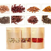 2 штук Zip пакет з віконцем 30х20 см Набір крафтових пакетів