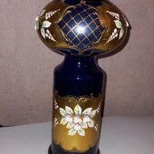 Ваза Богемія чеське скло з позолотою 585 проби