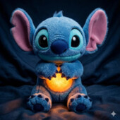 Стич сплюшка дышащий. Антистрессовая мягкая игрушка с успокаивающей музыкой, светом