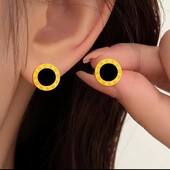 Сережки Stainless Steel нержавіюча сталь з римськими цифрами