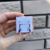 Срібні дитячі сережки пірʼячки з сердечком 925