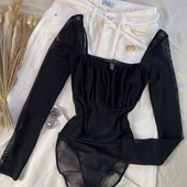 Комбінований чорний боді