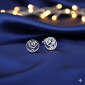 Ніжні срібні сережки-пусети