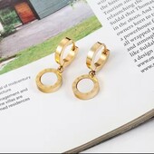 Сережки нержавіюча сталь з емаллю та римськими цифрами