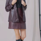 Стильная рубашка из эко-кожи Ostin, размер М