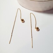 Длинные серьги протяжки позолота