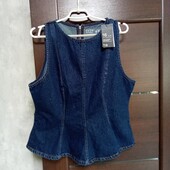 Новая брендовая коттоновая джинсовая приталенная кофточка р.16.